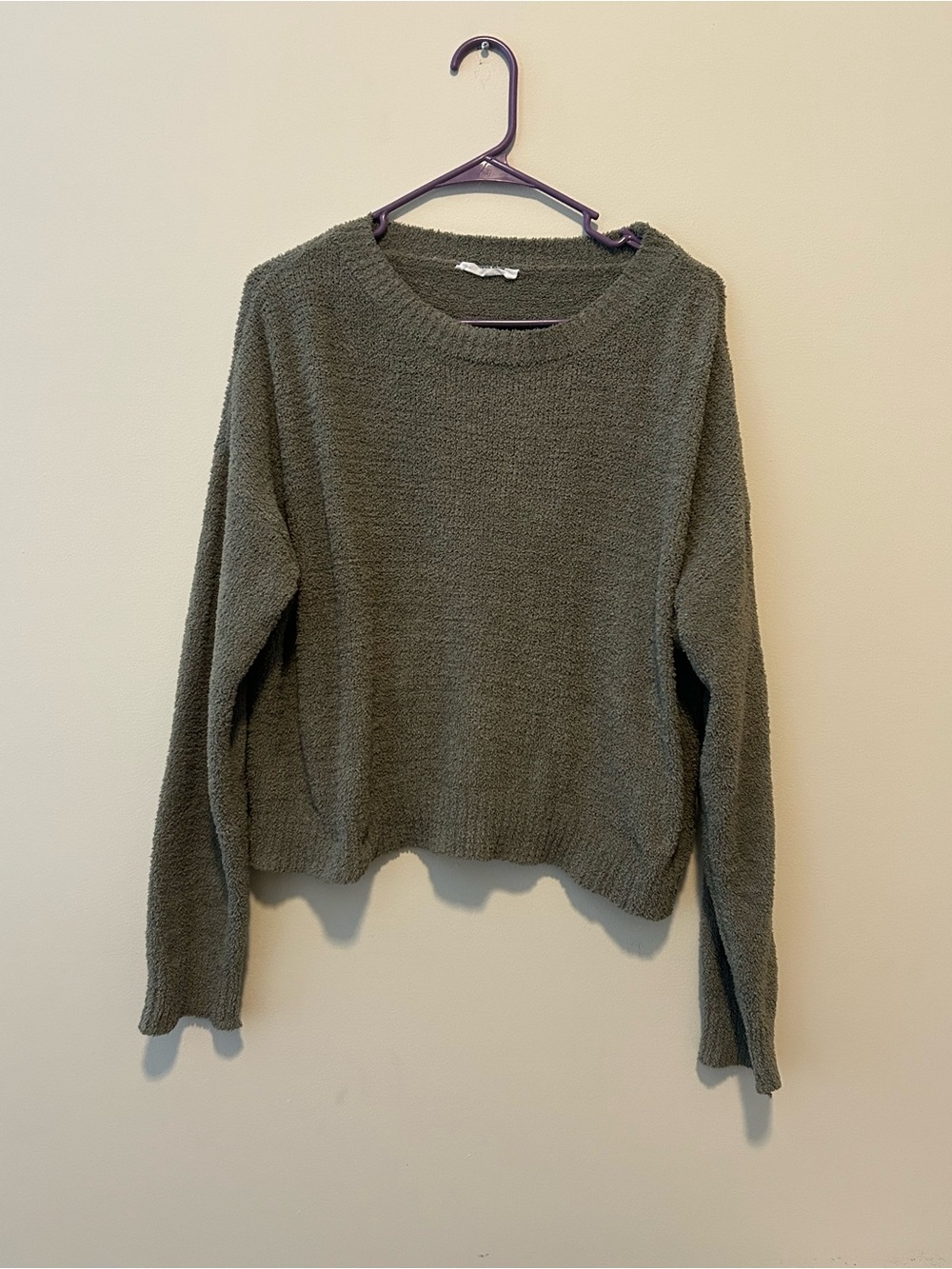 Double Zero Olive Cozy Knit Crewneck Sweater - Women medium